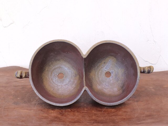 備前焼 植木鉢・大【受皿付き】 u-071 | iichi 日々の暮らしを心地よく