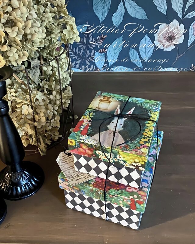 [2個 セット cartonnage] お菓子入れのような小箱