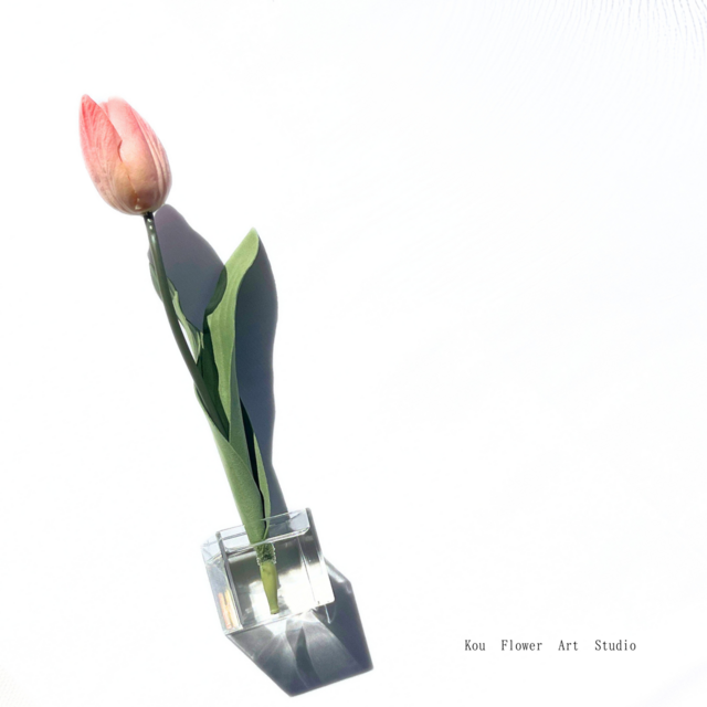 チューリップの一輪挿し22㎝｜割れない｜枯れないアーティフィシャル