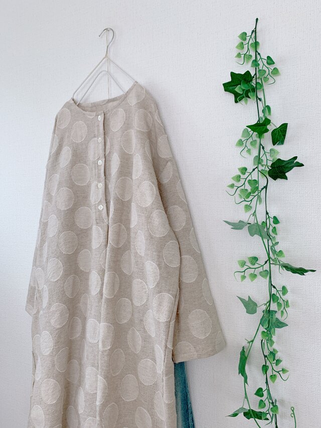 リネンヘンリーネックワンピース