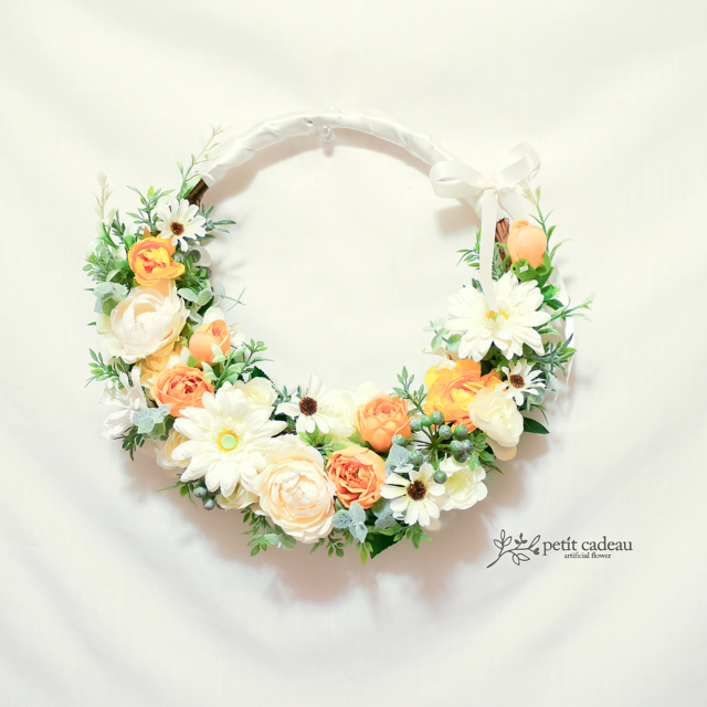 リースブーケ  クリームオレンジ