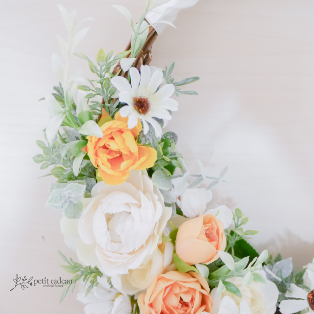 リースブーケ クリームオレンジ | iichi 日々の暮らしを心地よくする