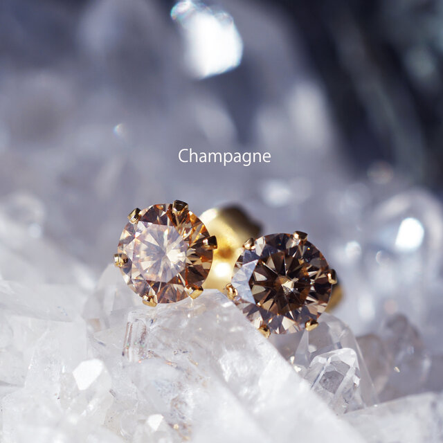 ローズカット5mmモアサナイトPt900ピアスチャーム 0.75ct モアサナイト