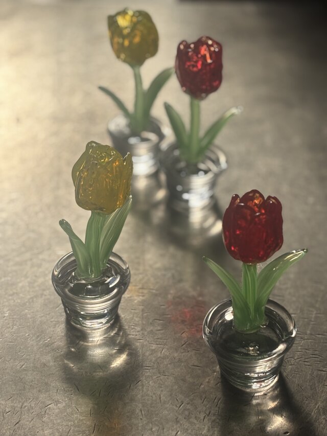 3月の鉢植え 赤色のチューリップ | iichi 日々の暮らしを