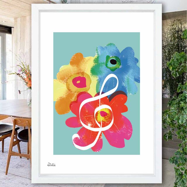 謳う花たち　花　送料無料　個性のseiサイト　イラスト　アート　ポスター　アートポスター　A4〜A0　3380