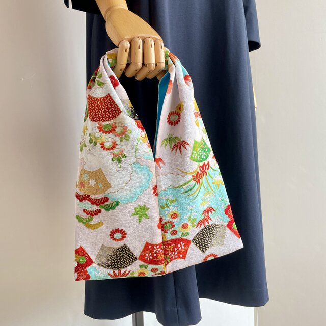 あずま袋【送料込み】着物リメイク ピンク | iichi 日々の暮らしを