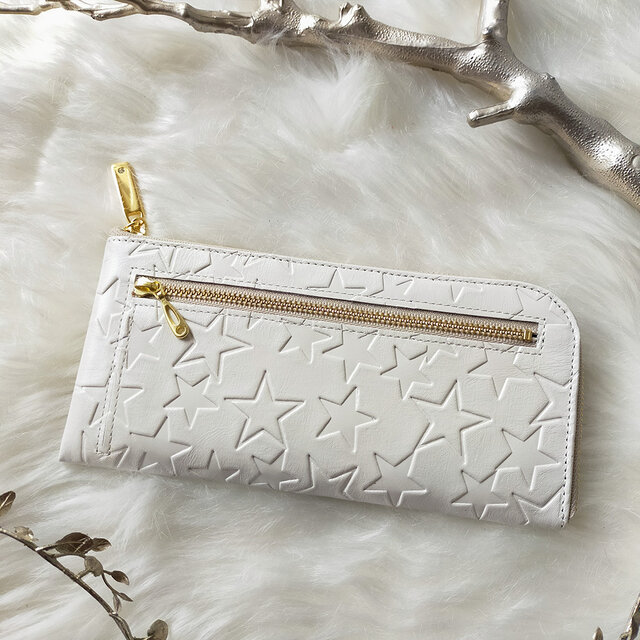 L字ファスナー長財布　スターマリン（パールホワイト）のコピー