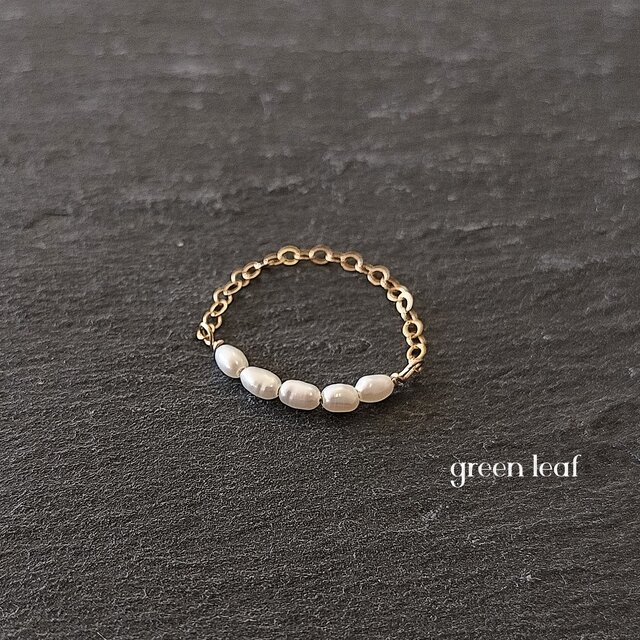 14kgf＊小さな淡水パールのチェーンリング