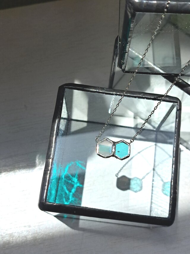 Honeycamb-ribbon- /clear blue