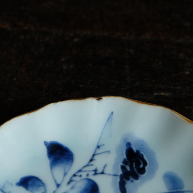 蝙蝠と果実◇伊万里 蝙蝠文染付中皿 骨董/antiques丁寧な暮らし