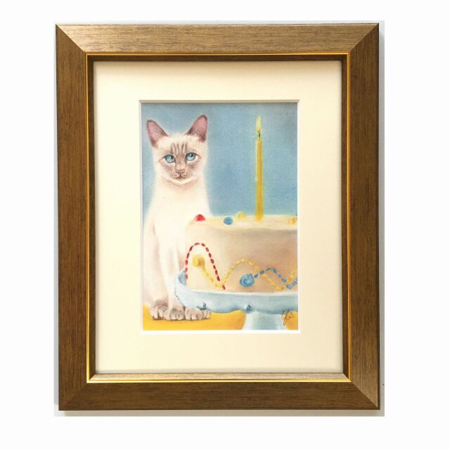 ハッピーバースデー （パステル画・原画）