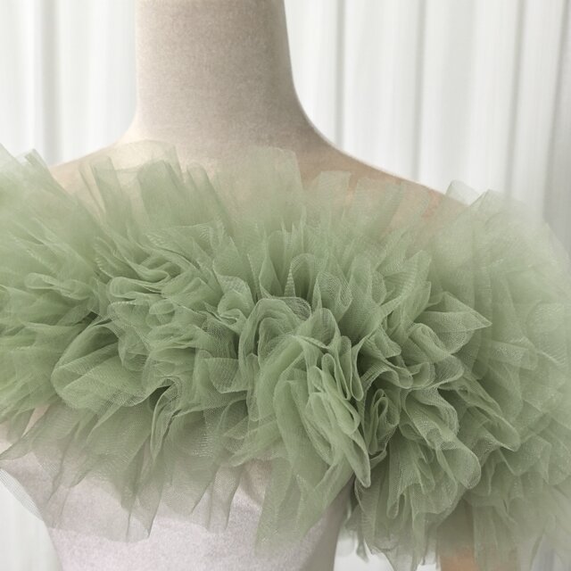 薄緑色オフショルダーフリルドレス 薄緑色オフショルダーフリルドレス 薄緑色オフショルダーフリル