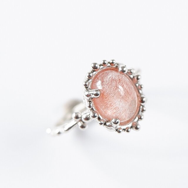 ジューシーカラー～ カザフスタン産ストロベリークォーツの粒飾り