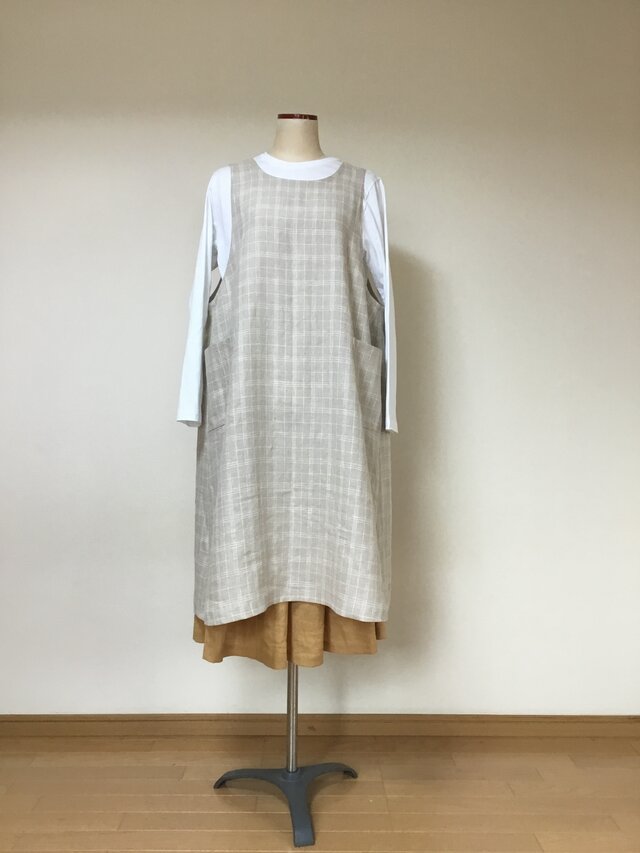 リネンのエプロン