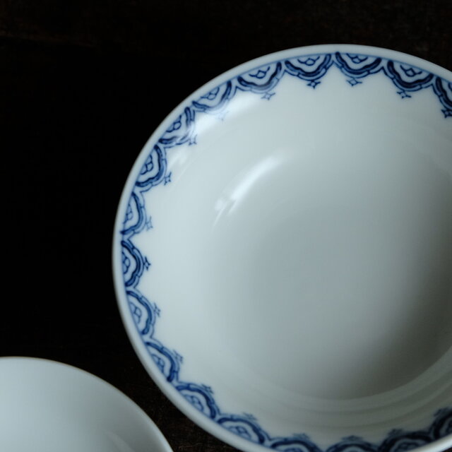 蝶と唐子◇有田鍋島焼 染付蓋付碗 暮らしに 和食器 古民家 懐石 昭和