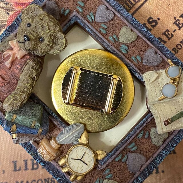 着物 ガラス ハンドメイド 帯留め｜和洋折衷 オリジナル デザイン 時を
