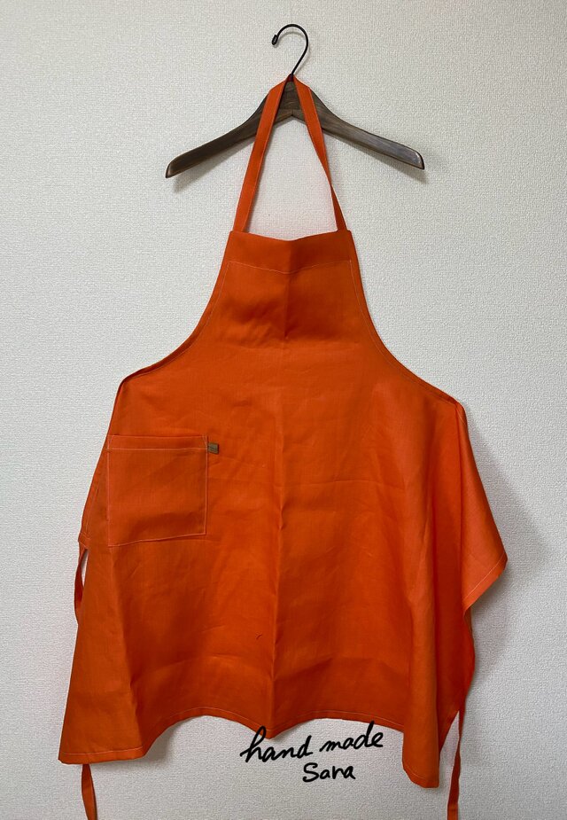 リネン✳︎オリジナルエプロン（オレンジ）