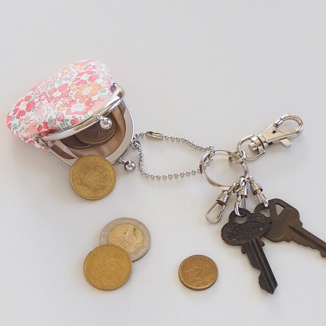 リバティ ハンドメイド がま口キーホルダー726