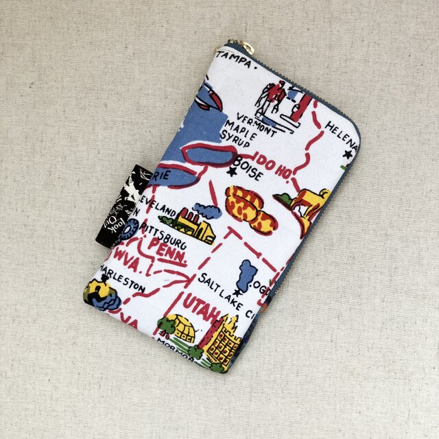 スマホポーチ　メガネケース　ペンケース　イラストマップ