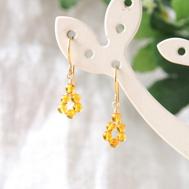 Drop Circle Pierce（琥珀）