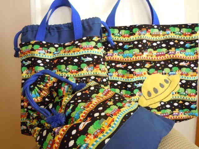 入園入学セット レッスンバック、シューズバック、巾着袋3点セットの画像1枚目