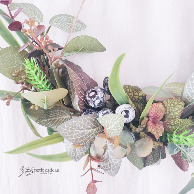 三日月クレッセントリース ドライフラワーアレンジ リース ホワイト