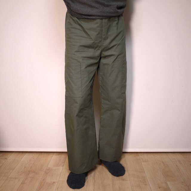 【リップクロス】イージーパンツ〈ミリタリー〉ストレート・ロング◆カーキ◆M・Ｌ・LL・ワイドフリー★4サイズ★