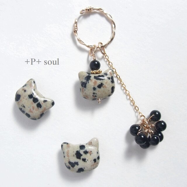 14kgf 黒にゃんイヤーカフ (片耳) 【DJ-593EC】