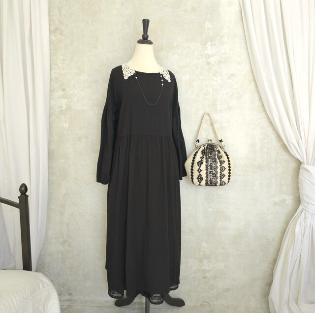 【ハンドメイド】がま口バッグ　白鳥 と薔薇　ヨーロッパ風　3way #478 3wayで使える、フランスレースのがま口バッグ — LISETTE