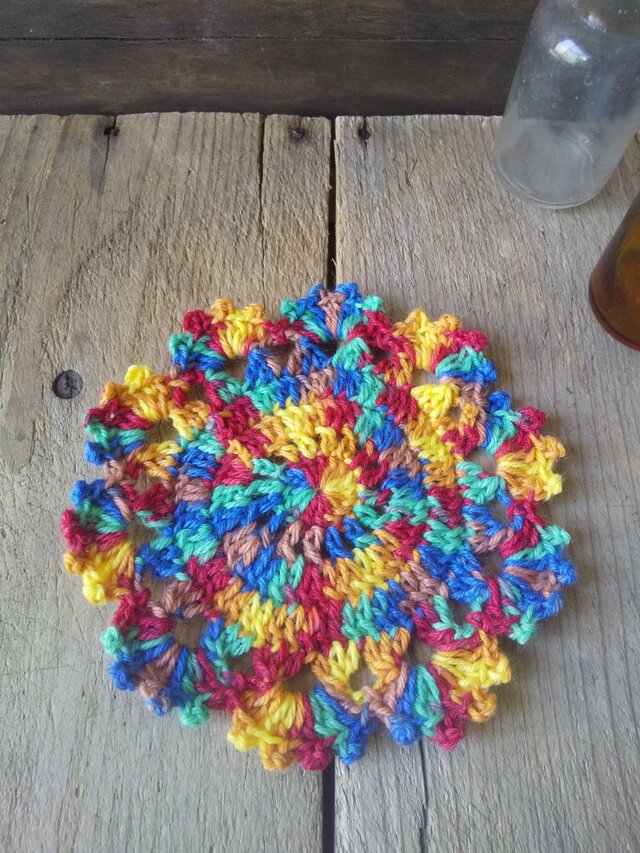 コットンのカラフルコースター　