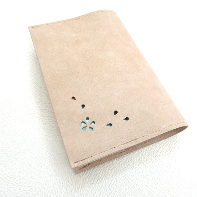 文庫本サイズ♪《ピックスキン》シンプルイズベスト「HANABIRA」・一枚革のブックカバー・0870