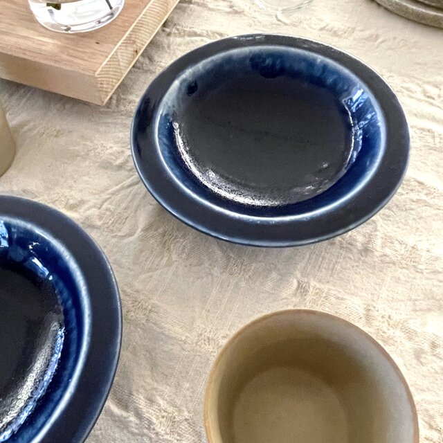 Flow ネイビー リムプレート19㎝ 深皿