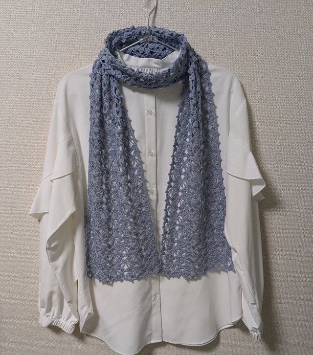 【特別限定価格】✳水のささやき✳コットンシルクのストール(水色)