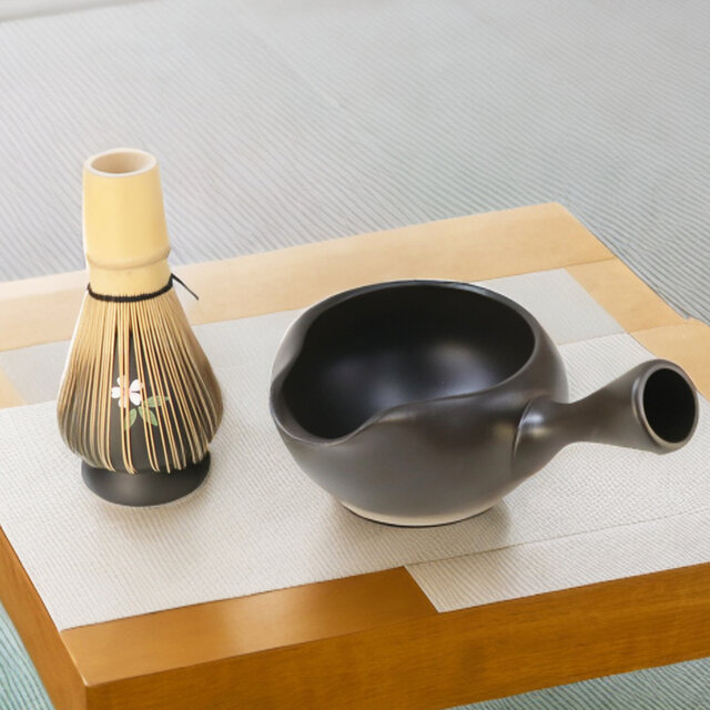 抹茶急須　竹春作【常滑焼】