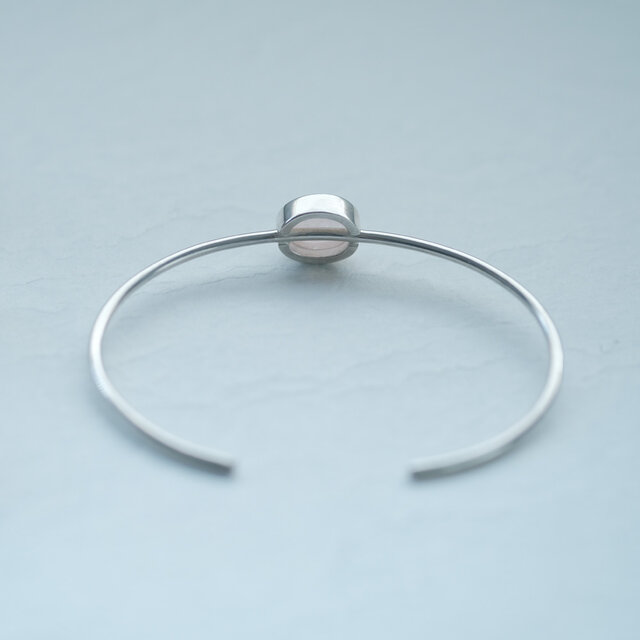 ピンク ローズクォーツ 天然石 バングル シルバー925 | iichi 日々の