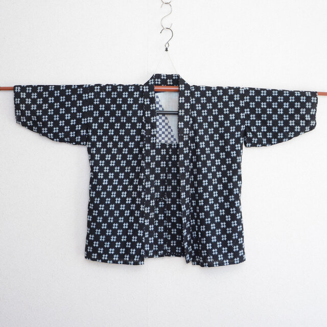 N311 裂織半幅帯　蔵出し　素材不明　昭和レトロ　古布　手織物　南部裂織 野良着【井桁絣・裏地手ぬぐい】古布 着物 リメイク素材