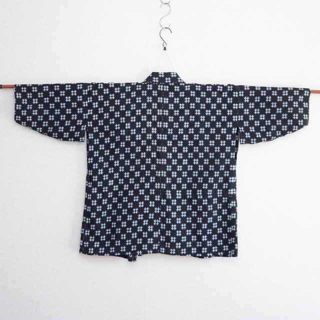 絣 古布　リメイクジャケット 裏地柿渋染め ハンドメイド 和柄 羽織　フクロウ 絣 古布 リメイクジャケット 裏地柿渋染め ハンドメイド 和柄