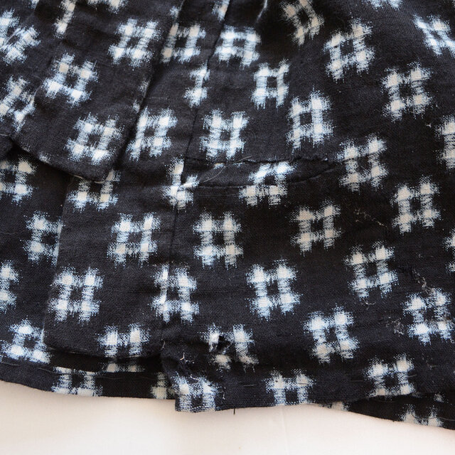 野良着【井桁絣・裏地手ぬぐい】古布 着物 リメイク素材 ジャパン