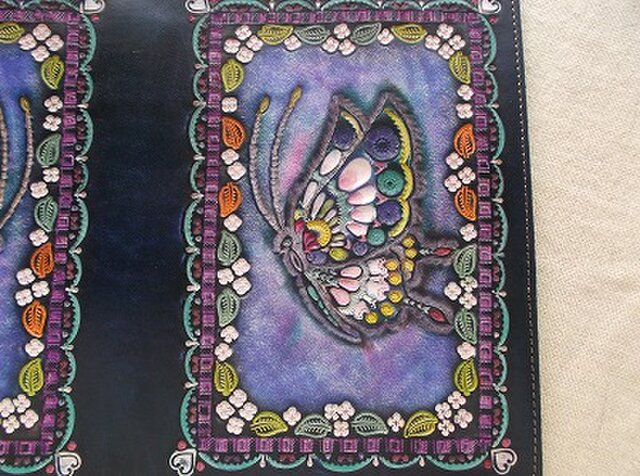 ビジネス書サイズ（単行本ソフトカバー）ブックカバー 拭き染め＆刻印