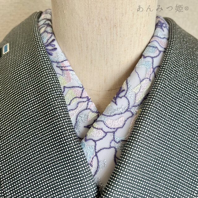 洗える刺繍半衿 煌めきローズ