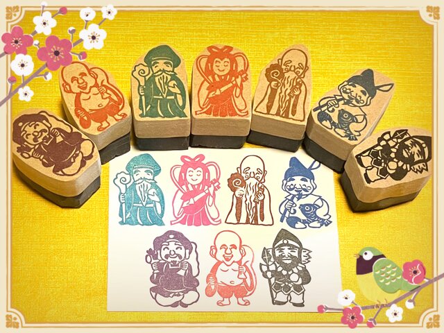 七福神　御朱印　縁起物　ヴィンテージ 楽天市場】御朱印帳 大判 墨絵 七福神 納経帳 集印帳 かわいい