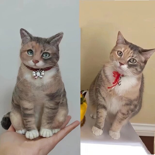 【オーダーメイド ペット】猫 ぬいぐるみ リアル 亡くなったペット ぬいぐるみ 猫 うちの子、ペット似顔絵、犬 猫 人形