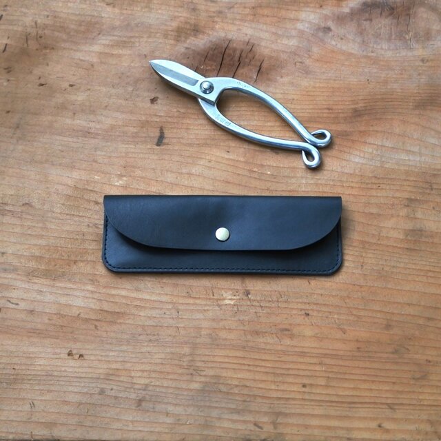 革の花鋏ケース（ブラック）