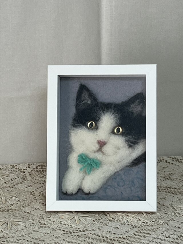 羊毛フェルト猫のポートレート
