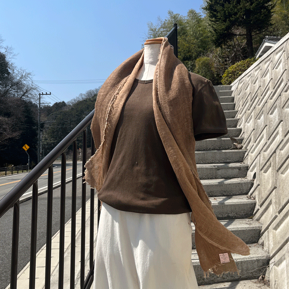 リネン二重織ロングストールK25046