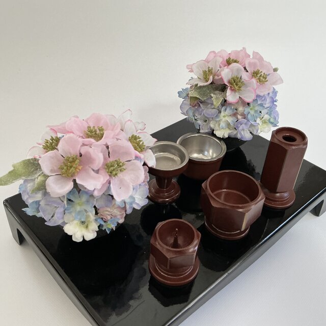 仏花  真珠の涙   令和  （仏花、造花、1対、ミニサイズ、お供え、お盆、お彼岸、納骨堂、ぺット）