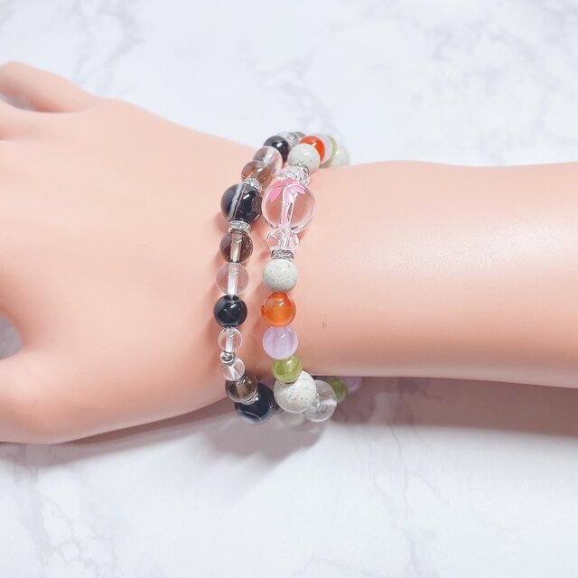 あらゆる病気や怪我の治療・手術のお守り 水晶桜入り スギライト 北