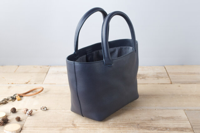 レザーミニトートバッグ lmtt2-S ［ネイビー］ | iichi 日々の暮らしを