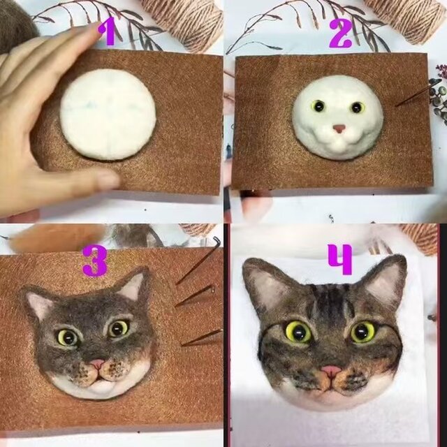 愛猫 思い出保存 羊毛フェルト｜写真再現 オーダーメイド | iichi 日々