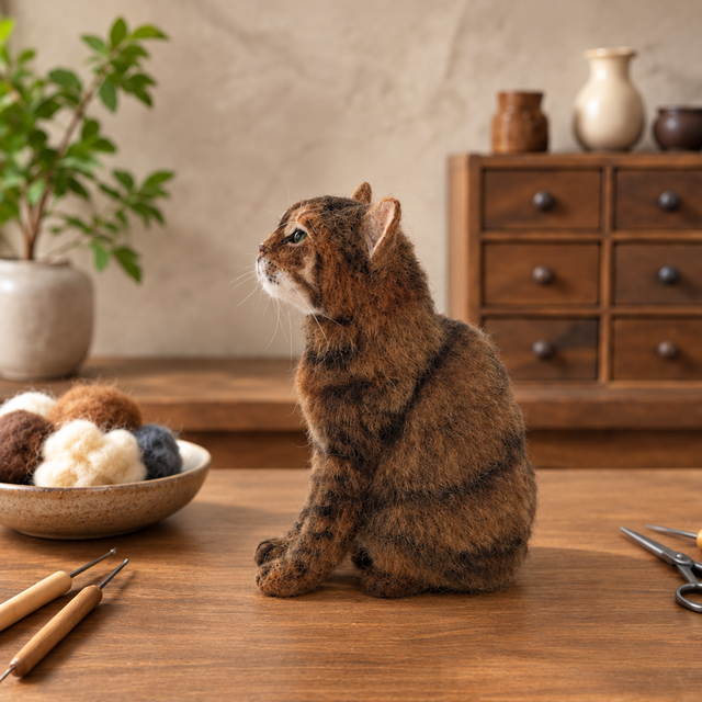 愛猫 思い出保存 羊毛フェルト｜写真再現 オーダーメイド | iichi 日々